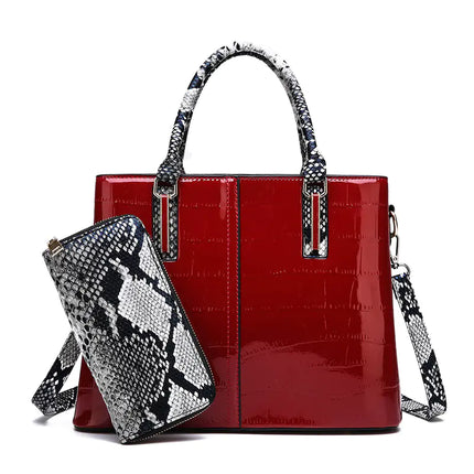 Women's Patent Leather Wallet Crossbody Handbag