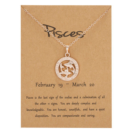 Constellation Rose Gold Guardian Star Horoscope Animal Necklace