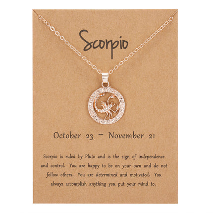 Constellation Rose Gold Guardian Star Horoscope Animal Necklace