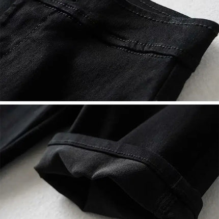 High Rise Stretchy Denim Shorts with Zipper Closure