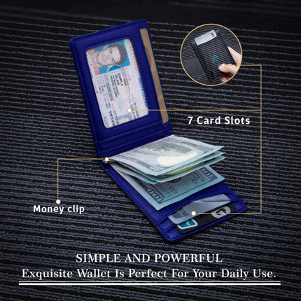 Men's Carbon Fiber Wallet with Anti-Theft Money Clip