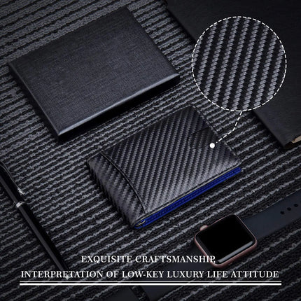 Men's Carbon Fiber Wallet with Anti-Theft Money Clip