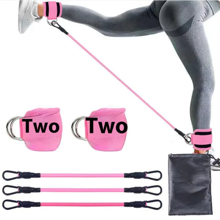 Ankle Resistance Bands Set, Ankle Tube Band with Adjustable, 60LB Three Different Pound Resistance Bands, Recoils and Glutes Workouts, Legs Resistance Bands with Ankle Strap for Women & Men
