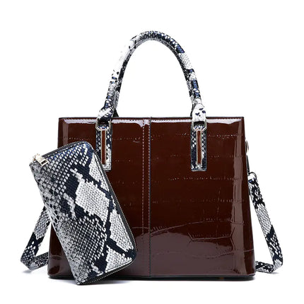 Women's Patent Leather Wallet Crossbody Handbag
