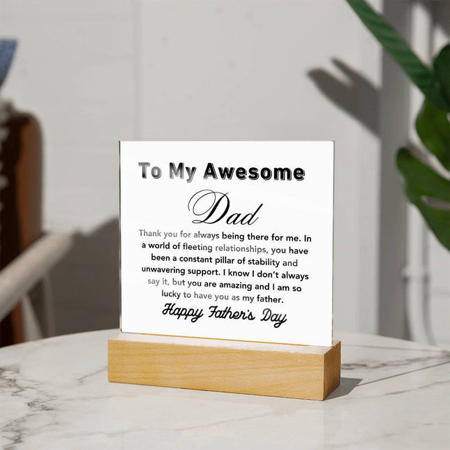 Square Acrylic Plaque | To My Awesome Dad