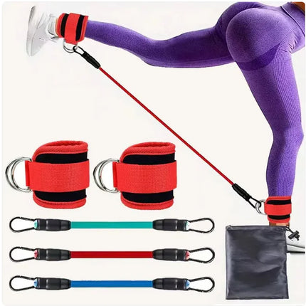 Ankle Resistance Bands Set, Ankle Tube Band with Adjustable, 60LB Three Different Pound Resistance Bands, Recoils and Glutes Workouts, Legs Resistance Bands with Ankle Strap for Women & Men