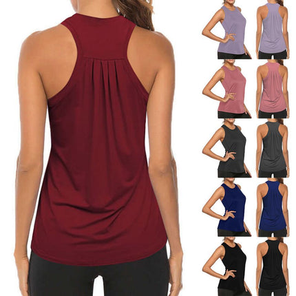 Breathable Yoga Sport Vest Women Sleeveless Fishnet Patchwork Tank Top Gym Fitness Workout Running Jogging Shirts Sportswear