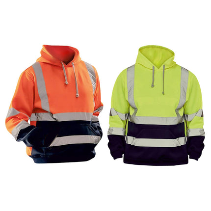 Pullover Mens Hoodie Sweatshirt with Pocket Drawstring Tops Construction Work Roadside Emergency