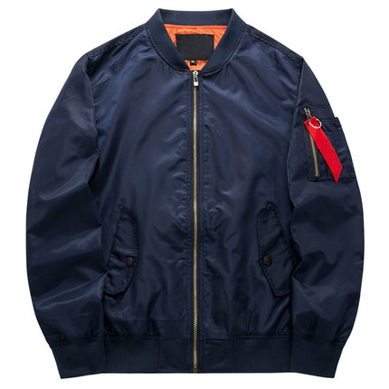 Men Jacket New Fashion Casual Men Coat Pilot Bomber Jacket Solid O-Neck Collar