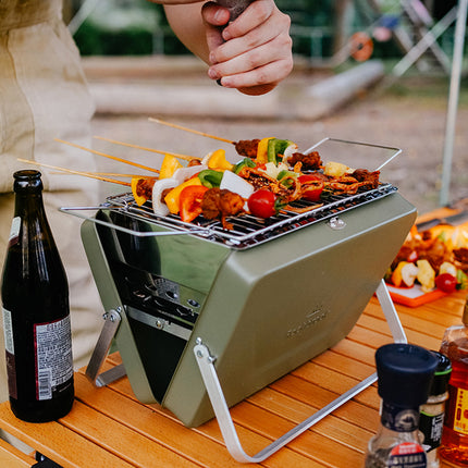 Portable Camping BBQ Folding Cooking Charcoal Coal Stainless Steel Grill