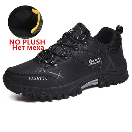 Men Winter Snow Boots Waterproof Leather Sneakers Super Warm Men's Boots Outdoor Male Hiking Boots Work Shoes Size 39-47