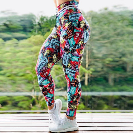 Women Leggings Workout Sport Legging Digital Print Stretch Fitness Running Pants High Waist Push Up Leggins