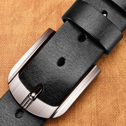 Genuine Leather For Men&#39;s High Quality Buckle Jeans Cowskin Casual Belts Business Cowboy Waistband Male Fashion Designer 2022New