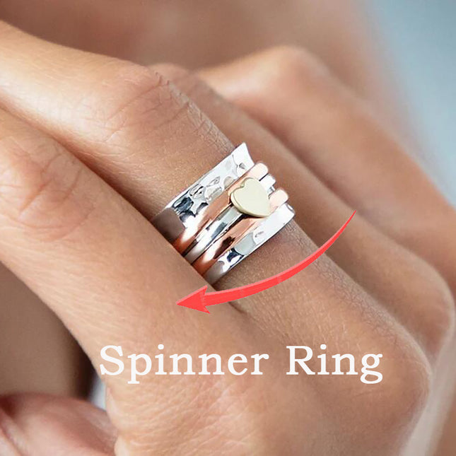 Heart-shaped fidget spinner Rings for Women