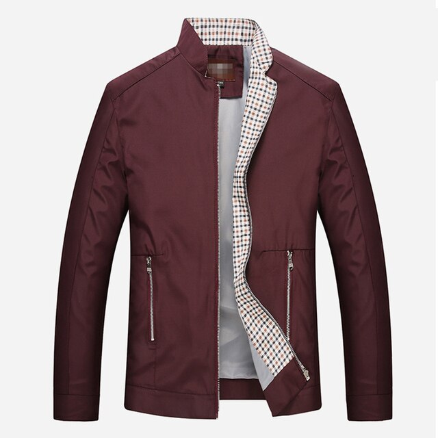 Casual Bomber Solid Outerwear Mandarin Sportswear Men Jacket