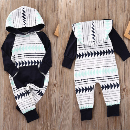 Baby Boys Infant Rompers Jumpsuit Hooded Clothes