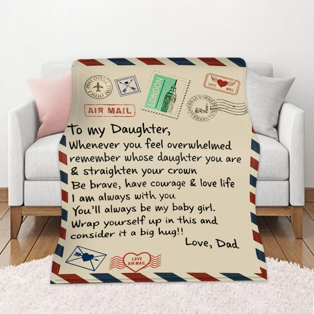 Letters To My Daughter Express Love Blanket 3D Print