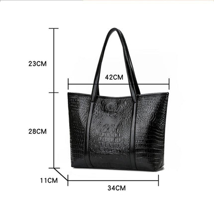 Elegant Women Handbags Vintage Crocodile Soft Pu Leather Shoulder Bag