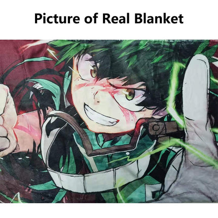 My Hero Academia Blanket Collage Anime 3D Printed Fleece Throw Flannel Blanket Fuzz Warm Throws,Sherpa Throw Blanket for Plush