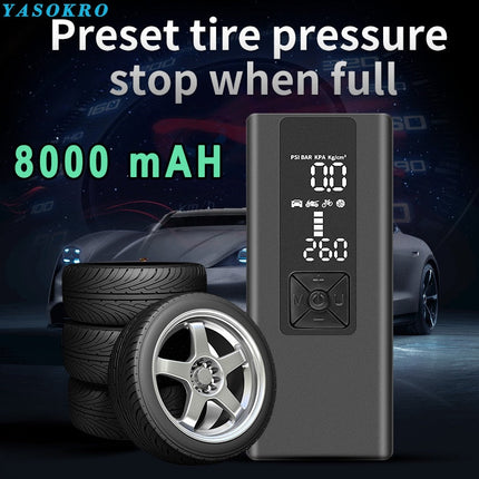 Tire Inflator Portable Air Compressor, 150PSI Portable Air Pump for Car Tires with 25000mAh Battery, 2X Faster Inflation