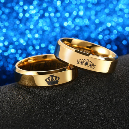 Her King His Queen Couple Gold Crown Rings