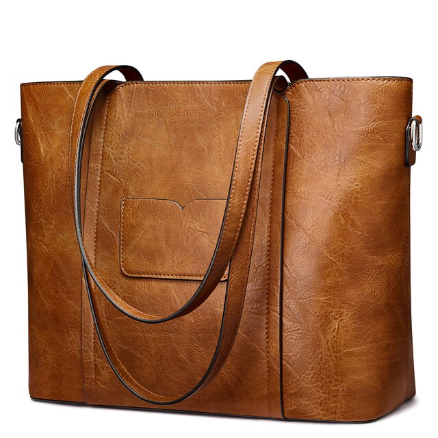 Faux Leather Tote Bag for Women, Tote Shoulder Bag, or Large Work Purse Handbag
