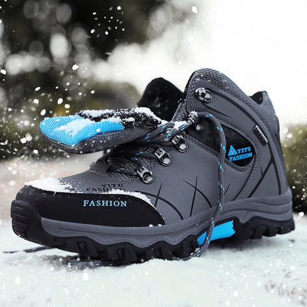 Men Winter Snow Boots Waterproof Leather Sneakers Super Warm Men's Boots Outdoor Male Hiking Boots Work Shoes Size 39-47