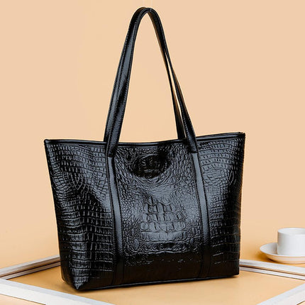 Elegant Women Handbags Vintage Crocodile Soft Pu Leather Shoulder Bag