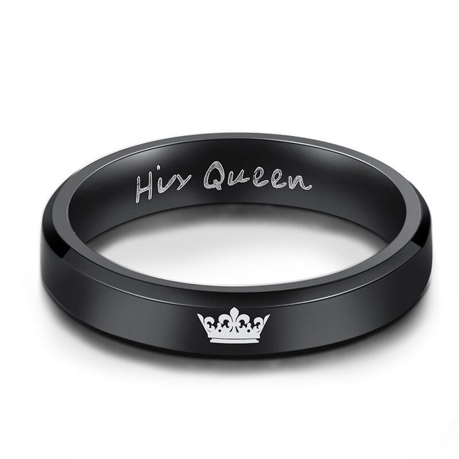 Her King His Queen Couple Gold Crown Rings