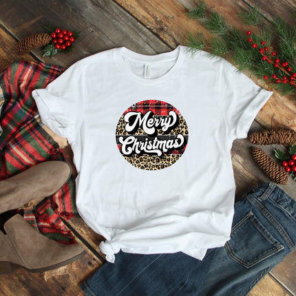 Retro Merry Christmas Shirt, Buffalo Plaid Christmas Shirt