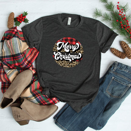 Retro Merry Christmas Shirt, Buffalo Plaid Christmas Shirt