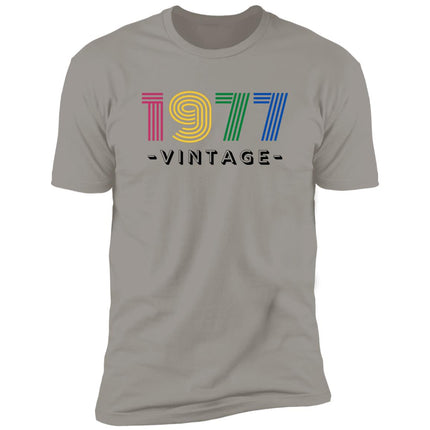 Neon Rainbow Retro Birthday Year Vintage T-Shirt (1) Z61x Premium Short Sleeve Tee (Closeout)