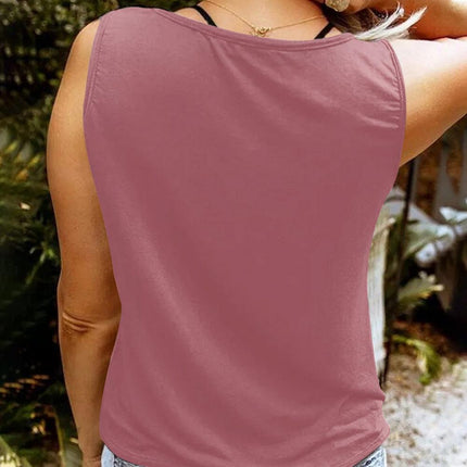 Vest Letter Printing V-Neck Sleeveless T-Shirt For Women Casual Ladies Summer Top Loose Vest Street Print Clothing