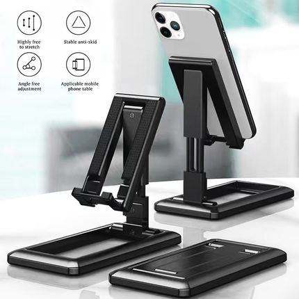 Tablet Or Phone Stand Fully Adjustable Foldable Desktop Phone Holder Cradle Dock Compatible with Phone 15 14 13 12 11 Pro Xs Xs Max Xr X 8, Nintendo Switch,
