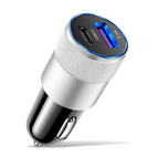 Silver / PD USB Car Charger