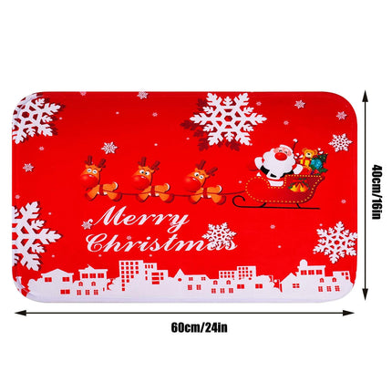 Christmas Mat Santa Doormat Ornament Pendant Merry Christmas Decor for Home Bathroom Kitchen Beddroom Noel Decor 40*60cm