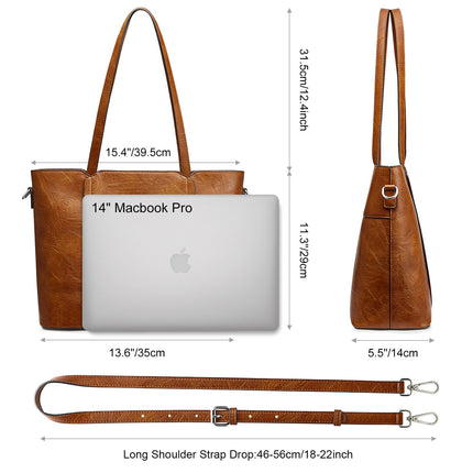 Faux Leather Tote Bag for Women, Tote Shoulder Bag, or Large Work Purse Handbag