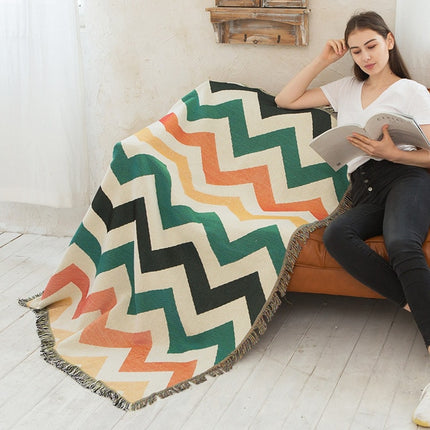 Plaid Knitted Blankets for Sofa Nordic Full Couch Cover Striped or Bedside Throw Blanket