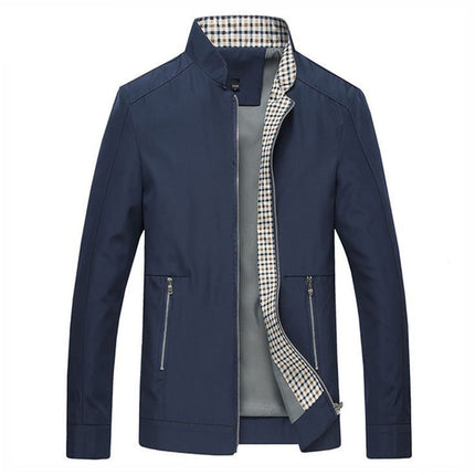 Casual Bomber Solid Outerwear Mandarin Sportswear Men Jacket