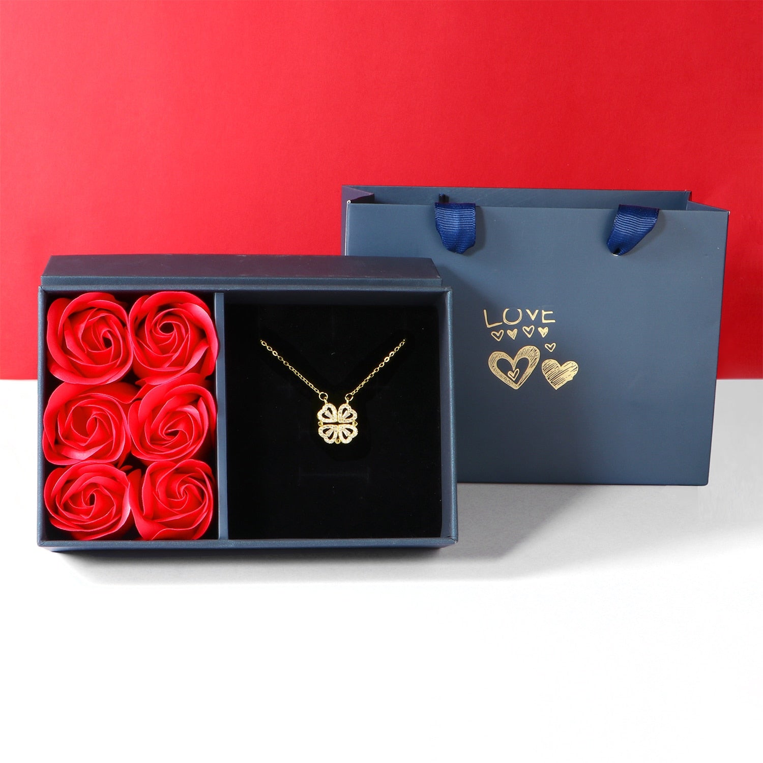Clober Box Luxury Four Leaf Clover Necklace Gift Box – Hidden Treasures